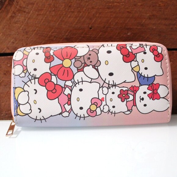 Hello Kitty Sanrio Pink Zip Around Wallet Kawaii Long Clutch Purse for Women NW - Picture 1 of 5